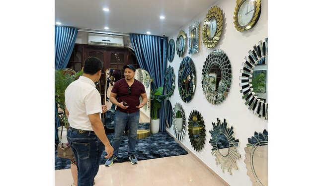 High-class furniture with mirrors