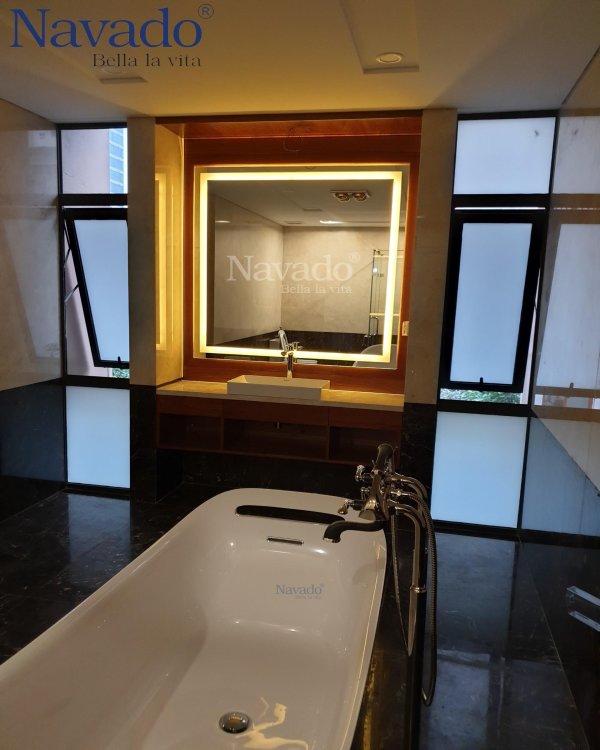 Inox Gold Frame Bathroom Mirror
