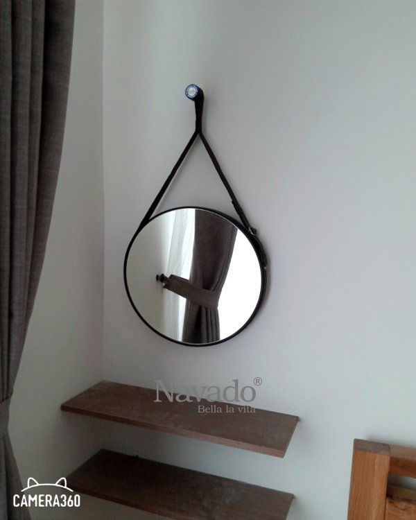 Simple Leather Hanging Desk Mirror