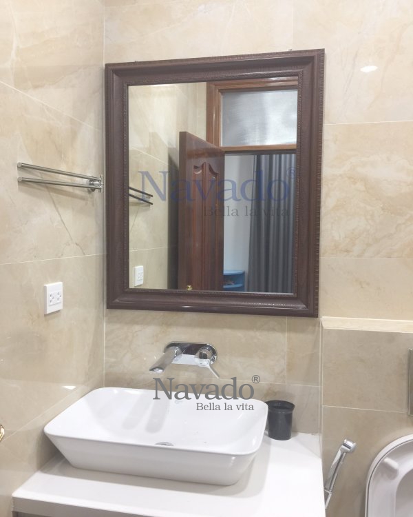 Wood Frame Bathroom Mirror