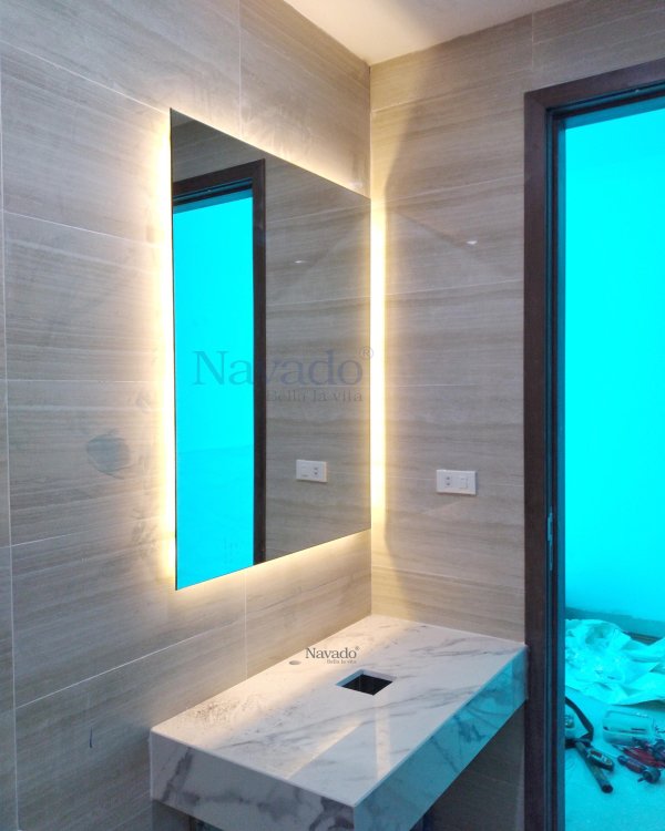 LED light bathroom mirror rectangular shape