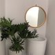 Framed round wall mirror for living room