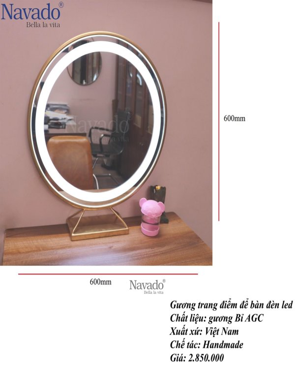 MIRROR TABLE FOR MAKEUP LED D60CM