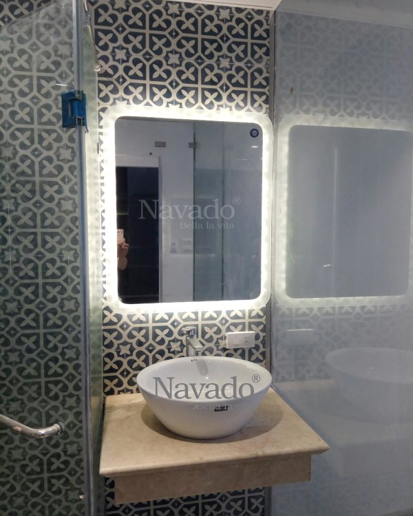 Led mirror stray sand rounded corners 600x800mm
