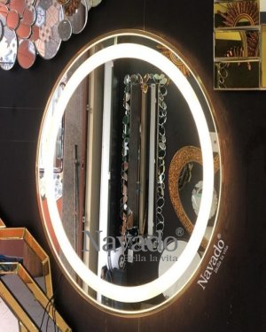 High-end gold stainless steel frame led makeup mirror
