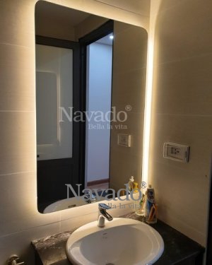 LED RECTANGLE MIRROR ROUND CONNER DECORATE BATHROOM