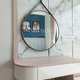 ROUND LEATHER STRAP MAKEUP MIRROR AND WALL DECOR BEDROOM