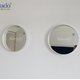 WALL DECOR HOUSE BY ROUND MIRROR WITH WHITE LEATHER STRAP FRAME