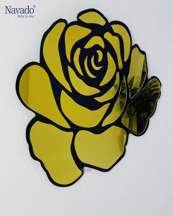 GOLD ROSE MIRROR FOR WALL LIVING ROOM