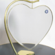 HEART MAKEUP MIRROR WITH GOLD METAL FRAME 
