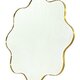 Fancy mirror 31.5 inch big silver-coated mirror with PVD-coated metal frame irregular shape mirror beveled glass for living room, entryway, home house office