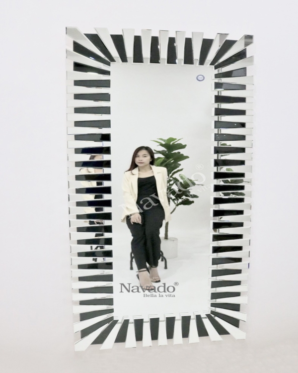 Black and white full-length mirror model with zebra name