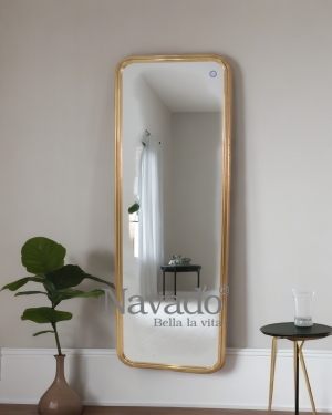 Large gold frame wall-mounted full-length mirror