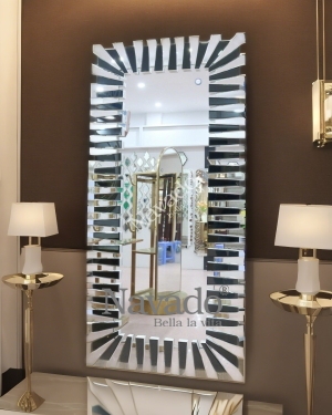 Full-length wall-mounted mirrors with artistic mosaics