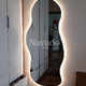 Full length wall mounted mirror with led art