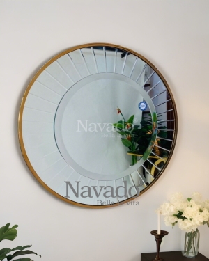 Round decorative wall mirror handcrafted art