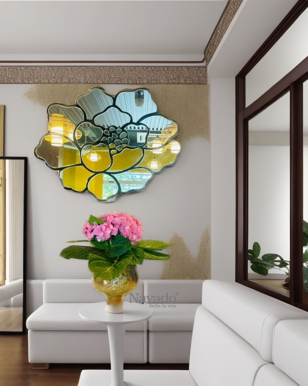 Rose NAV 2202 luxury living room wall decoration hand-polished mirror