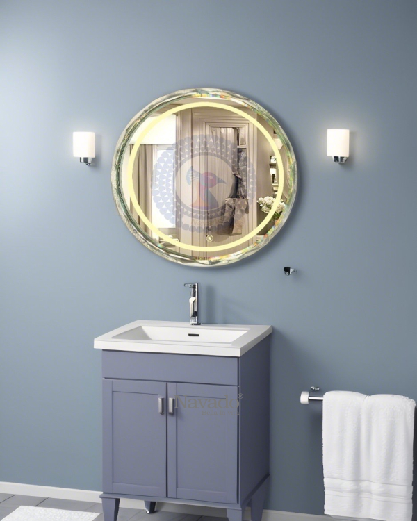 High-end crystal frame wall-mounted bathroom mirror NAV 9999