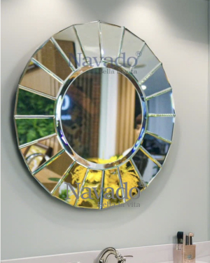 Round art mirror for bathroom UFO NAV 2043 NT