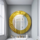 Round Gold Frame Art Bathroom Wall Mirror The Light NAV 2012D