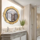 Gold frame round bathroom wall art mirror GERBER NAV 2008 