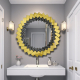 Round gold frame bathroom wall art mirror Mable NAV 2002NT