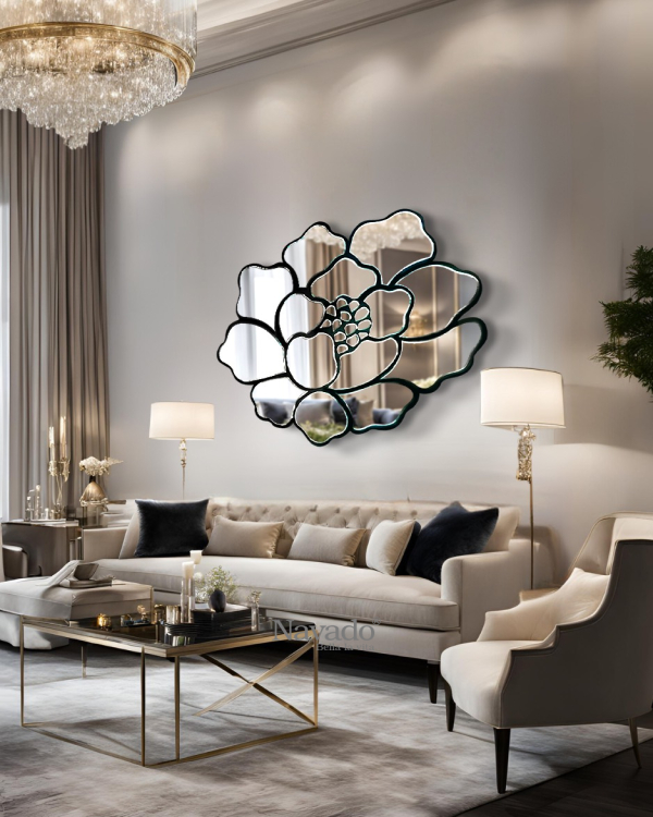 Decorative wall art mirror for living room Rose NAV 2013