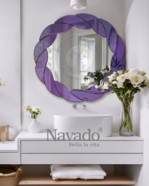 Round decorative wall art bathroom mirror Stella NAV 2038 