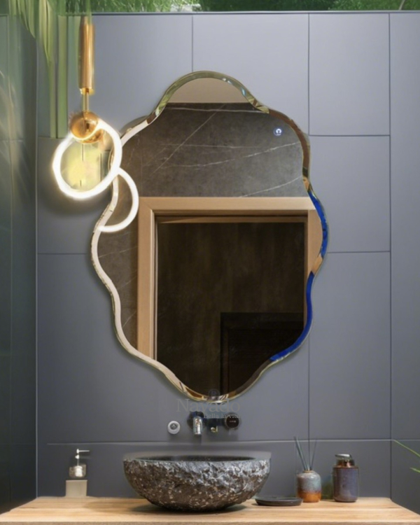 Beveled edge framed mirror for bathroom wall art NAV 605