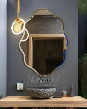 Beveled edge framed mirror for bathroom wall art NAV 605