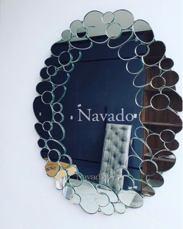  Artistic Polished Frame Bathroom Wall Mirror Halobay NAV2120