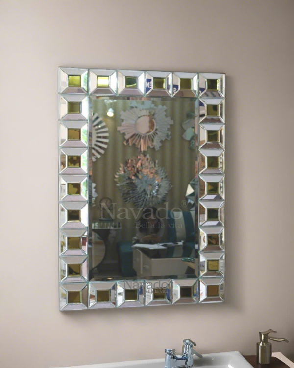 Artistic beaded bathroom wall mirror NAV2122 