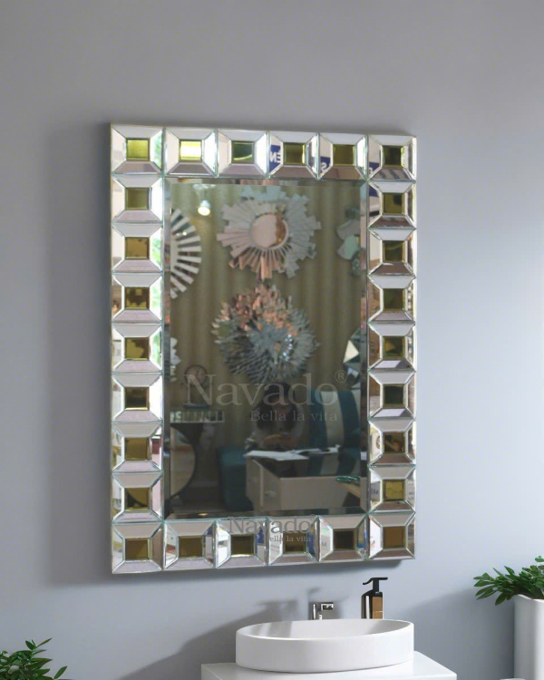 Artistic beaded bathroom wall mirror NAV2122 