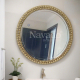 Round metal bead frame bathroom wall art mirror NAV 3311