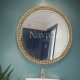 Round metal bead frame bathroom wall art mirror NAV 3311