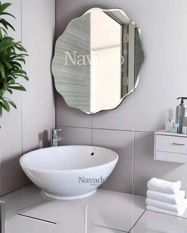  Artistic Beveled Edge Bathroom Wall Mirror NAV 543