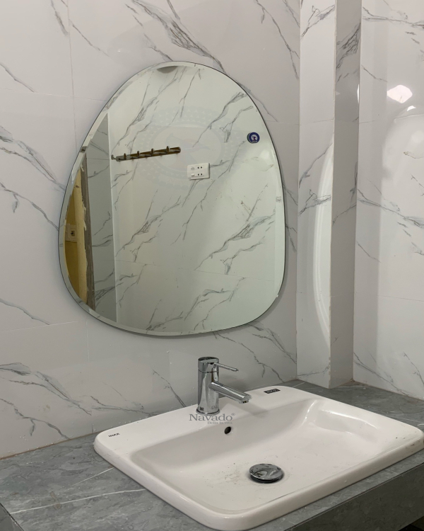 Artistic egg-shaped wall-mounted bathroom mirror NAV 314 