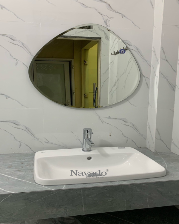 Artistic Beveled Stone Wall Mounted Bathroom Mirror NAV 313 