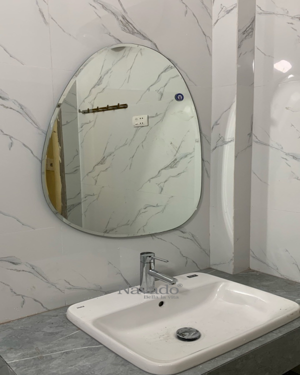 Artistic egg-shaped wall-mounted bathroom mirror NAV 314 