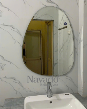 Artistic egg-shaped wall-mounted bathroom mirror NAV 314 