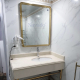 Large rectangular bathroom wall mirror with gold metal frame NAV 3501