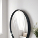 Round black metal frame bathroom wall mirror NAV 3056