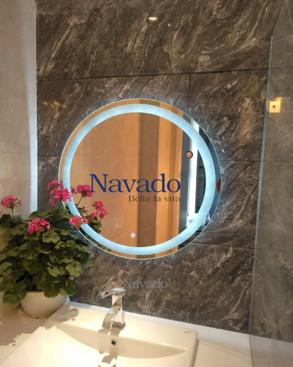 Round LED bathroom wall mirror NAV 120