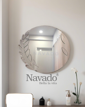 Hand made leaf-shaped vanity mirror NAV 2039