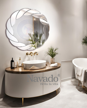 Artistic Framed Round Bathroom Mirror Stella NAV 2038