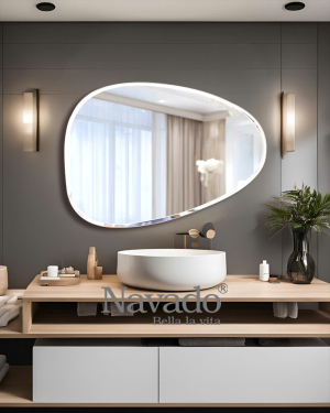 Mango-shaped bathroom wall mirror NAV 542B