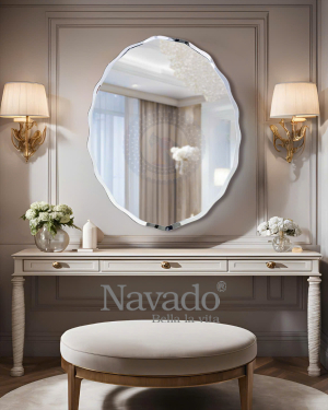 Oval beveled edge art vanity Mirror NAV 542C