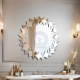 Artistically polished round bathroom mirror Floria NAV 2038