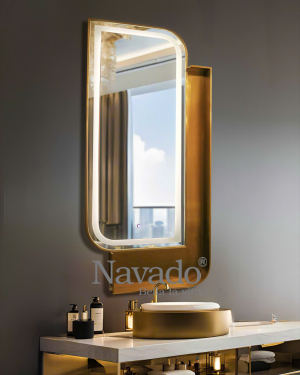 LED bathroom stainless steel frame mirror Luxor NAV 2123