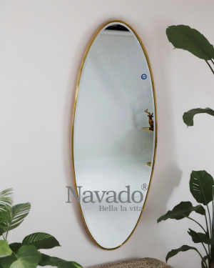 Large gold frame wall-mounted full-length mirror
